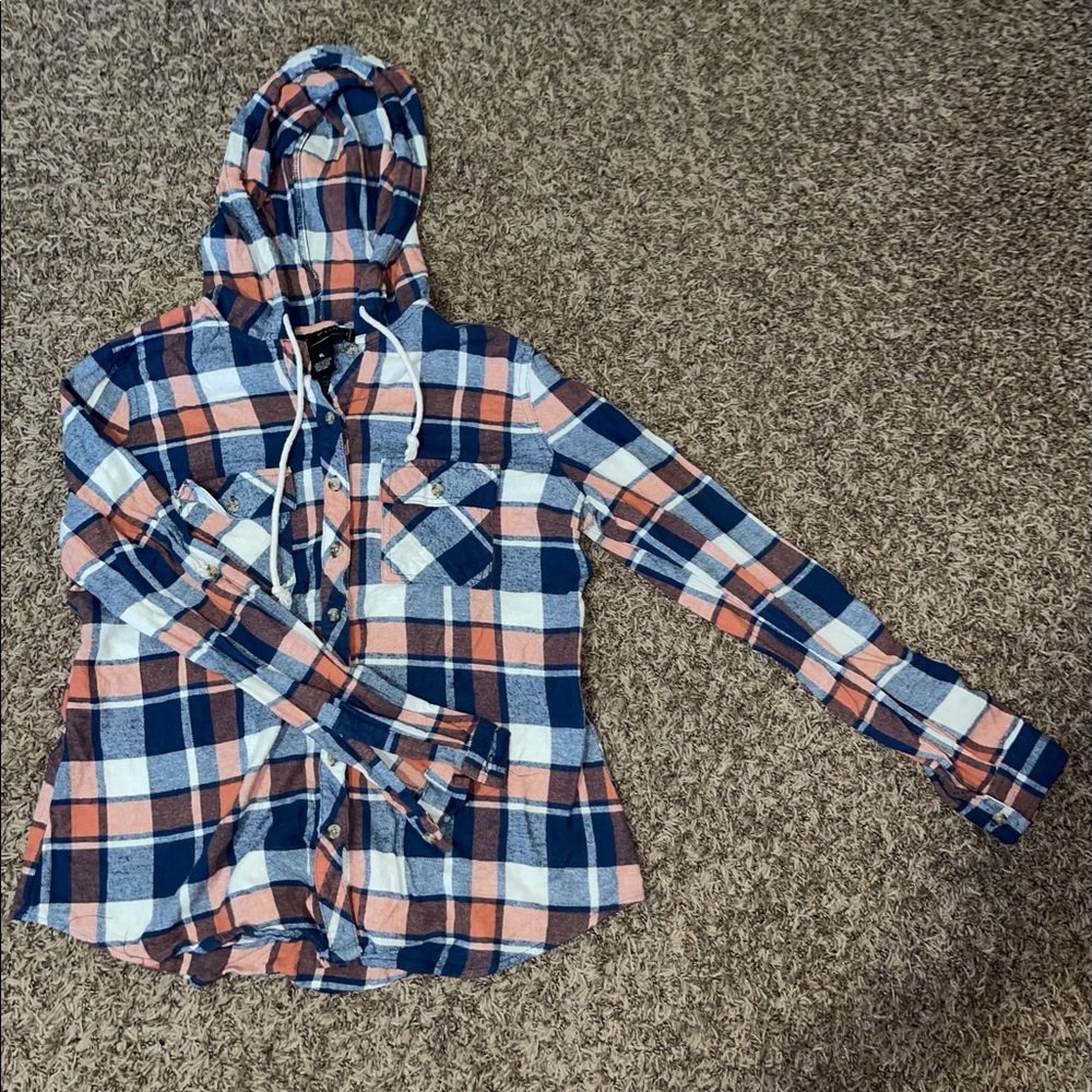 Orange and blue flannel